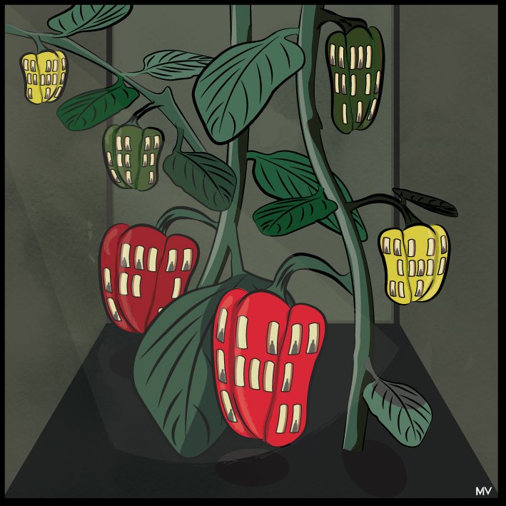 Illustration d'une ville poivron
