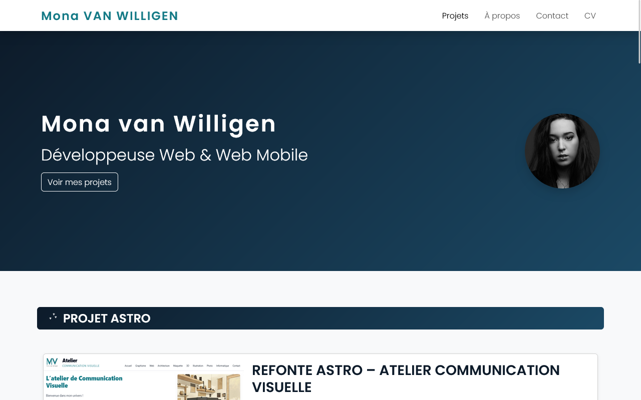 Image du projet Portfolio Dev Web